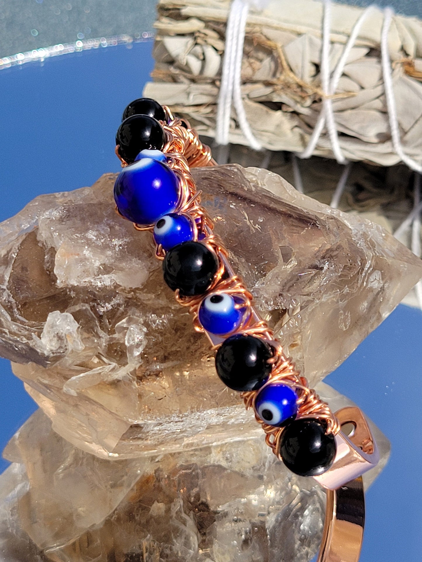 Onyx Evil Eye protection bracelet