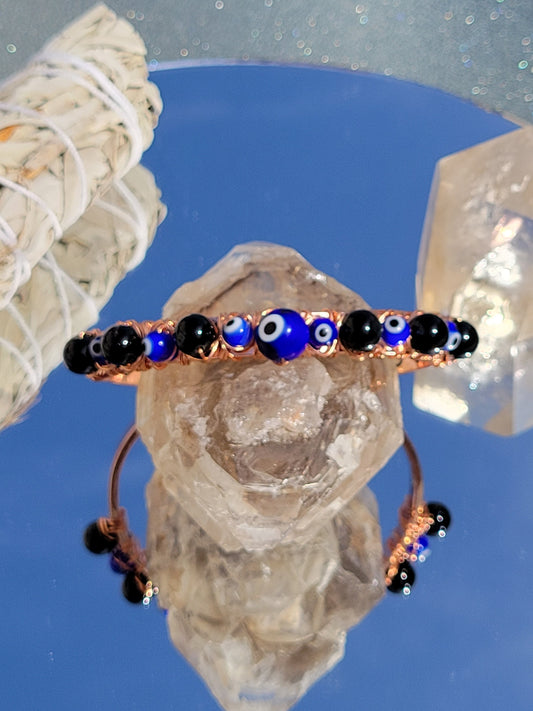 Onyx Evil Eye protection bracelet